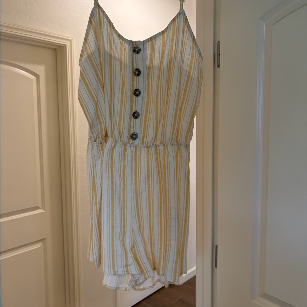 Heart Hips Yellow and White Striped Top